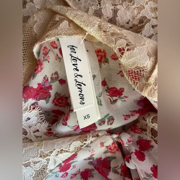 FOR LOVE & LEMONS Melrose White Floral Robe -Victoria's Secret Sz XS NEW - Picture 11 of 15